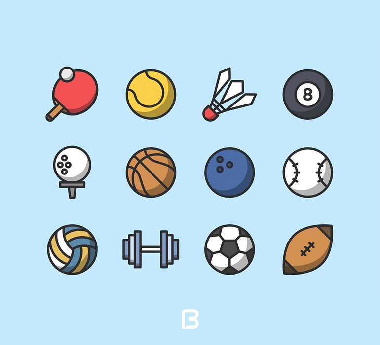 مجموعه آیکون نماد های ورزشی