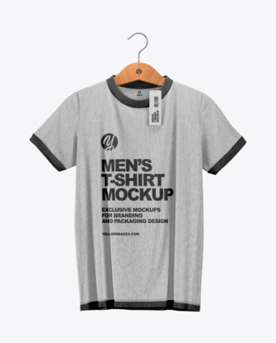 موکاپ تیشرت مردانه آویزان