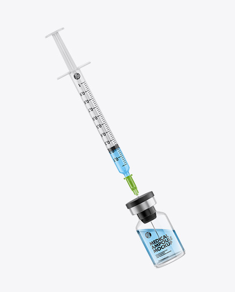موکاپ واکسن و سرنگ