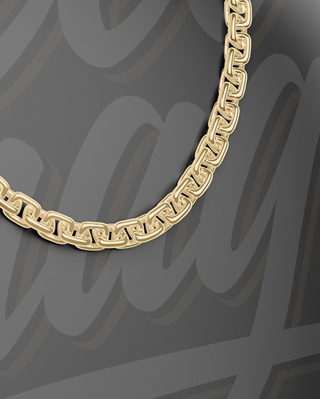 موکاپ زنجیر طلا از نمای بقل