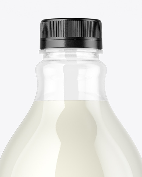 موکاپ بطری شیر پلاستیکی شفاف