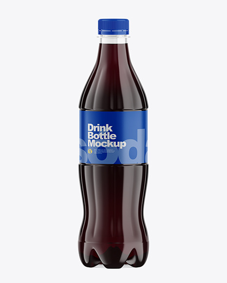 موکاپ بطری نوشیدنی تیره پلاستیکی شفاف ۵۰۰ میلی لیتری