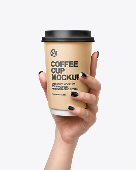 موکاپ فنجان قهوه در دست