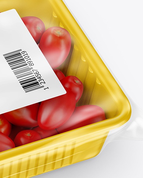موکاپ بسته بندی پلاستیکی گوجه فرنگی