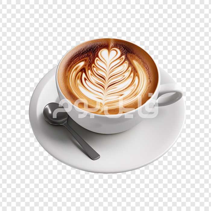 تصویر بدون پس زمینه فنجان قهوه لاته – کد 219