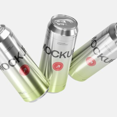 موکاپ قوطی آلومینیومی براق