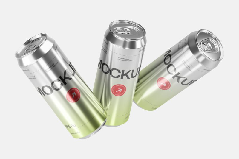 موکاپ قوطی آلومینیومی براق